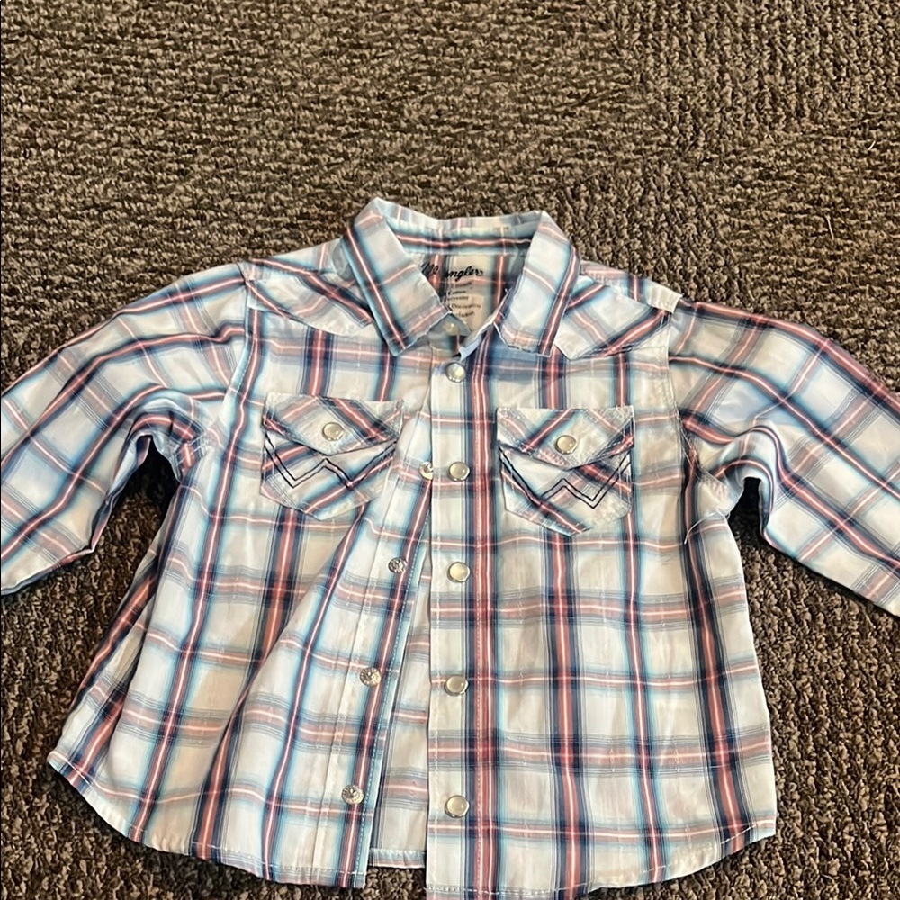 Wrangler Kids Plaid Button-Down Shirt